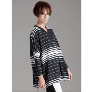 Black and White Long Sleeve Boxy Tee